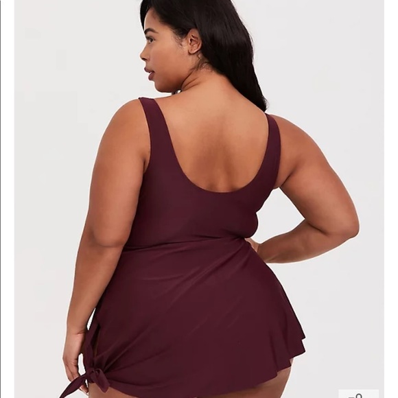 TORRID burgundy skirted one piece, 4X. - Picture 11 of 12